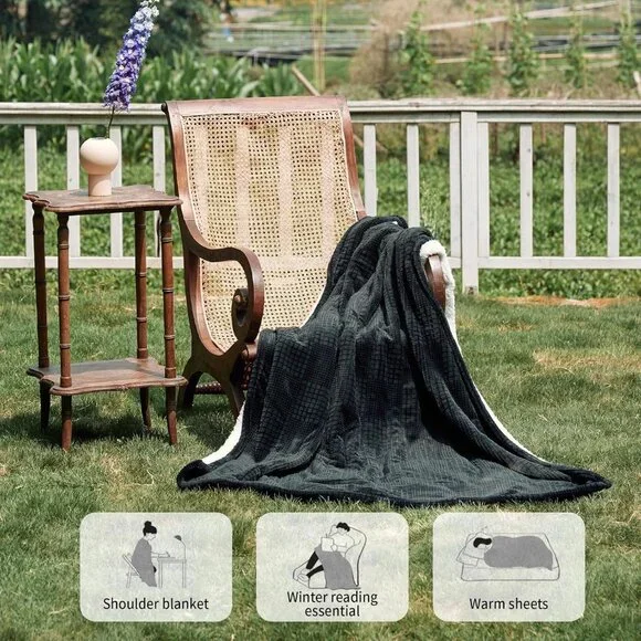 Heated Blanket Electric Blanket Throw 50''X60''-Heating Blanket with 9 Heat Sett - Picture 4 of 7